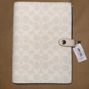 Coach White Signature Canvas Snap Planner